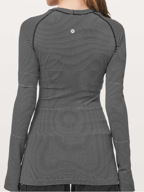 lululemon athletica Tops - lululemon athletica Swiftly Tech Long Sleeve Crew - Black/White Stripe